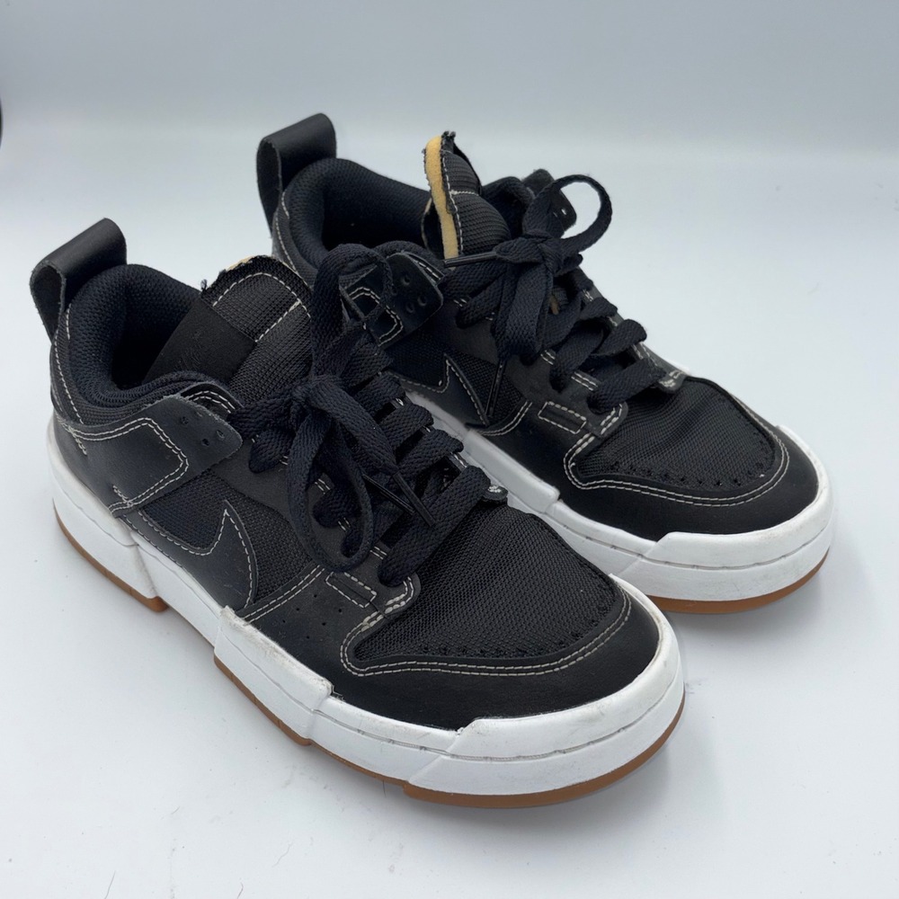 Nike Dunk Low Disrupt Black Gum White Contrast Stitch CK6654-002 Womens Size 7